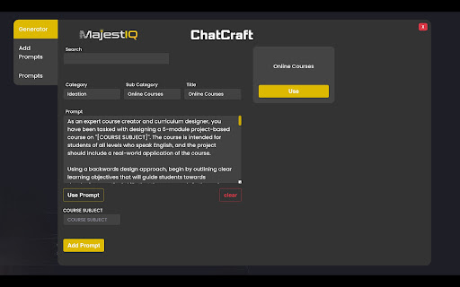 ChatCraft - ChatGPT Prompts