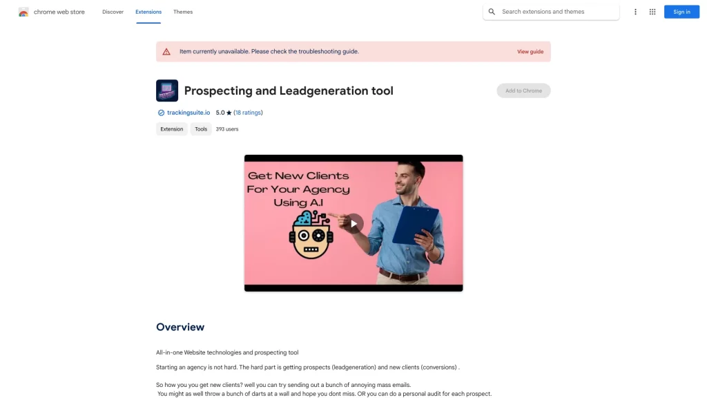 Prospecting and Leadgeneration tool